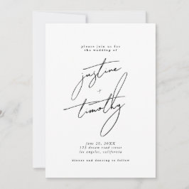 Moderne minimalistische uitnodiging voor bruiloft