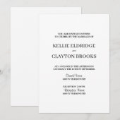 Moderne minimalistische uitnodiging voor bruiloft (Voorkant / Achterkant)