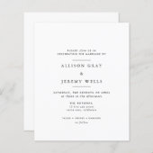 Moderne minimalistische uitnodiging voor bruiloft (Voorkant / Achterkant)