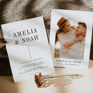 Moderne minimalistische uitnodiging voor bruiloft