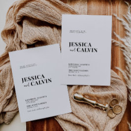 Moderne minimalistische uitnodiging voor bruiloft