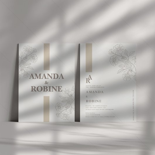 Moderne minimalistische uitnodiging voor bruiloft