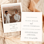 Moderne minimalistische uitnodiging voor bruiloft