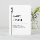 Moderne minimalistische uitnodiging voor bruiloft (Staand voorkant)