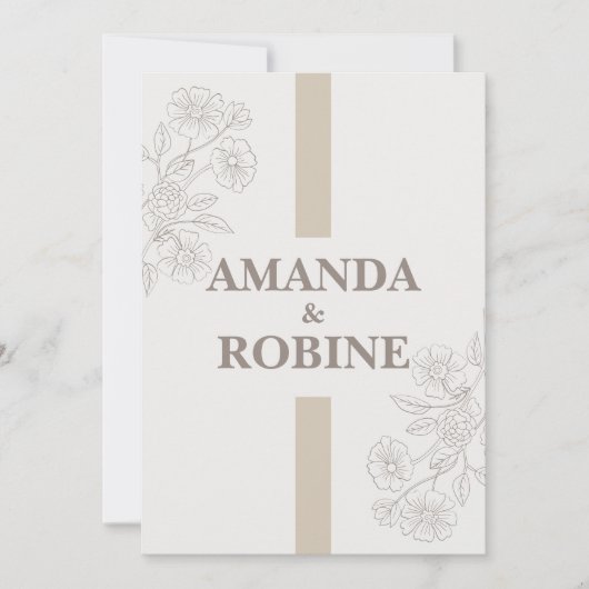 Moderne minimalistische uitnodiging voor bruiloft (Voorkant)
