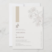 Moderne minimalistische uitnodiging voor bruiloft (Achterkant)