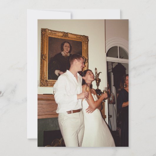 Moderne minimalistische uitnodiging voor bruiloft (Achterkant)