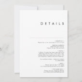 Moderne minimalistische uitnodiging voor één bruil (Achterkant)