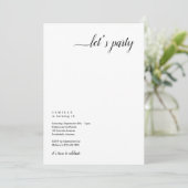 Moderne & Minimalistische Uitnodiging voor een Fee (Staand voorkant)