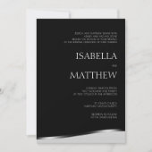 Moderne minimalistische uitnodiging voor een zwart (Voorkant)