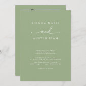 Moderne minimalistische uitnodiging voor eenvoudig (Voorkant / Achterkant)