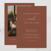 Moderne minimalistische uitnodiging voor eenvoudig (Voorkant / Achterkant)