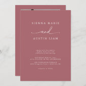 Moderne minimalistische uitnodiging voor eenvoudig (Voorkant / Achterkant)