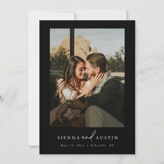 Moderne minimalistische uitnodiging voor eenvoudig (Achterkant)