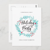 Moderne minimalistische uitnodiging voor feestdag (Voorkant / Achterkant)