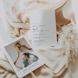 Moderne minimalistische uitnodiging voor fotowedde