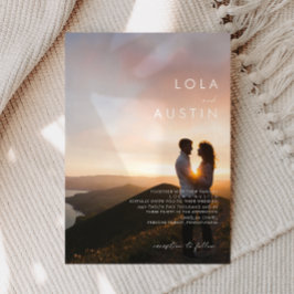 Moderne minimalistische uitnodiging voor fotowedde