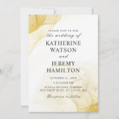 Moderne minimalistische uitnodiging voor gouden br (Voorkant)