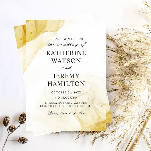 Moderne minimalistische uitnodiging voor gouden br