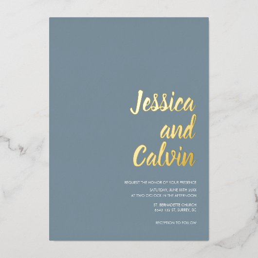 Moderne minimalistische uitnodiging voor gouden te (Voorkant)