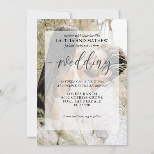 Moderne minimalistische uitnodiging voor het fotob (Voorkant)