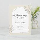 Moderne minimalistische uitnodiging voor het opwar (Staand voorkant)