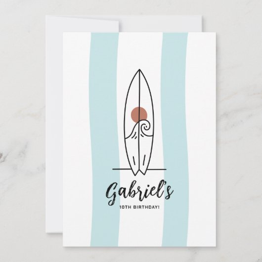 Moderne minimalistische uitnodiging voor verjaarda (Achterkant)