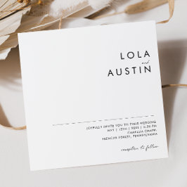 Moderne minimalistische uitnodiging voor weddensch