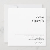 Moderne minimalistische uitnodiging voor weddensch (Voorkant)