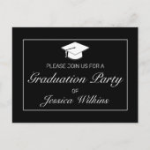 Moderne minimalistische uitnodiging voor zwart Afs (Voorkant)