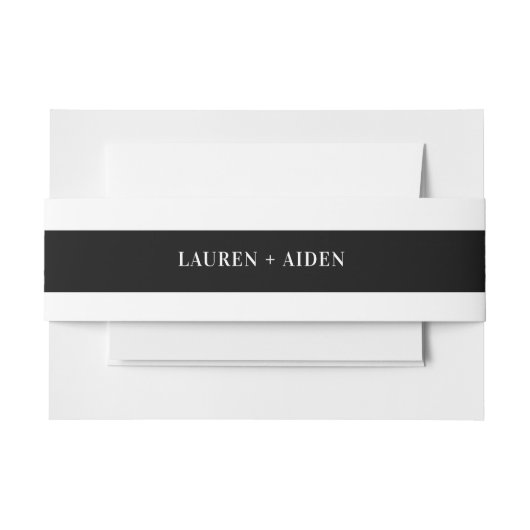 Moderne minimalistische uitnodiging voor zwart-wit uitnodigingen wikkel (Voorkant Voorbeeld)