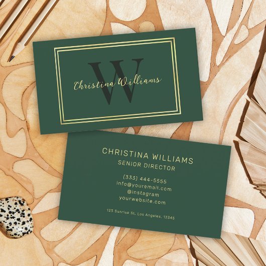 Moderne minimalistische unieke eenvoudige monogram visitekaartje