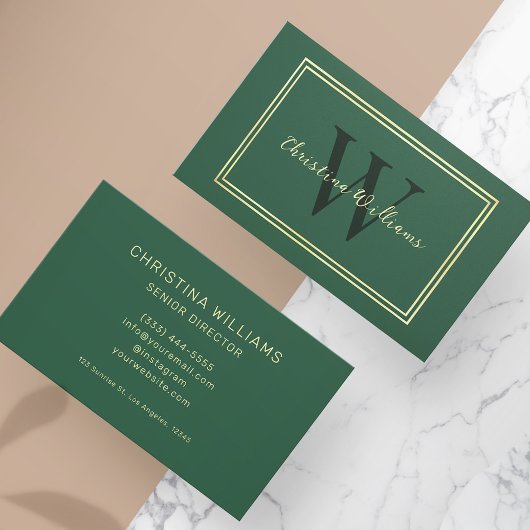 Moderne minimalistische unieke eenvoudige monogram visitekaartje