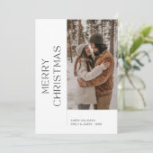 Moderne minimalistische unieke kerstfoto feestdagenkaart (Staand voorkant)