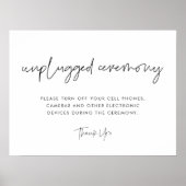 Moderne minimalistische unplugged ceremonie poster (Voorkant)