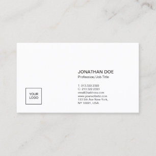Moderne minimalistische upload uw Logo Professiona Visitekaartje