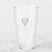 Moderne minimalistische Usher naam bruiloft cadeau Glas (Achterkant)