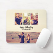 Moderne minimalistische Vaderdag papa aangepaste f Muismat (Met muis)