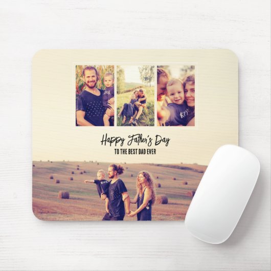 Moderne minimalistische Vaderdag papa aangepaste f Muismat (Met muis)