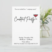 Moderne minimalistische vakantie cocktail party co kaart (Staand voorkant)