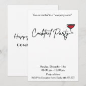 Moderne minimalistische vakantie cocktail party co kaart (Voorkant / Achterkant)