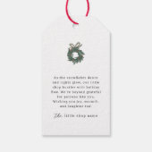 Moderne minimalistische vakantie voor kleine bedri cadeaulabel (Achterkant)