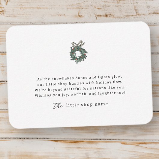 Moderne minimalistische vakantie voor kleine bedri notitiekaartje