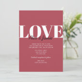 Moderne minimalistische Valentijn LOVE Wedding Kaart