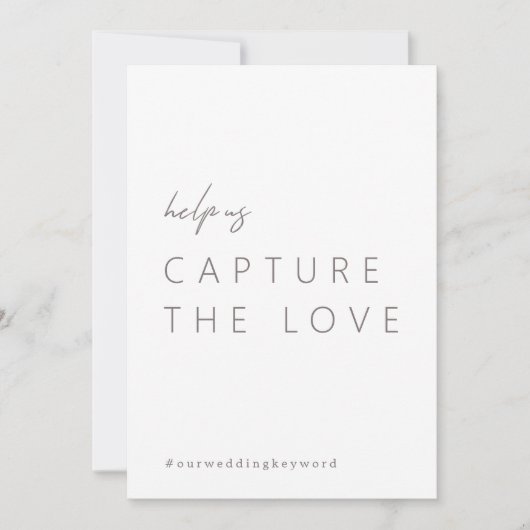 Moderne minimalistische vangst van het liefdesteke kaart (Voorkant)