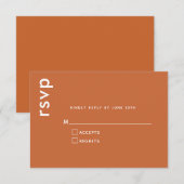 Moderne minimalistische verbrande Sinaasappels ter RSVP Kaartje (Voorkant / Achterkant)