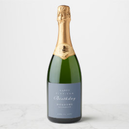 Moderne Minimalistische Verjaardag Volwassene Elke Sparkling Wijnetiket