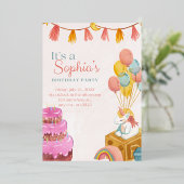 Moderne minimalistische verjaardagsuitnodiging Kaa Folie Uitnodiging (Staand Voorkant)