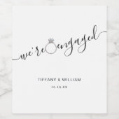 Moderne minimalistische verloving  wijn etiket (Enkel label)