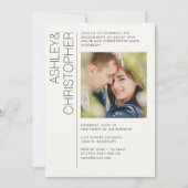 Moderne minimalistische verlovingsfeestfoto kaart (Voorkant)